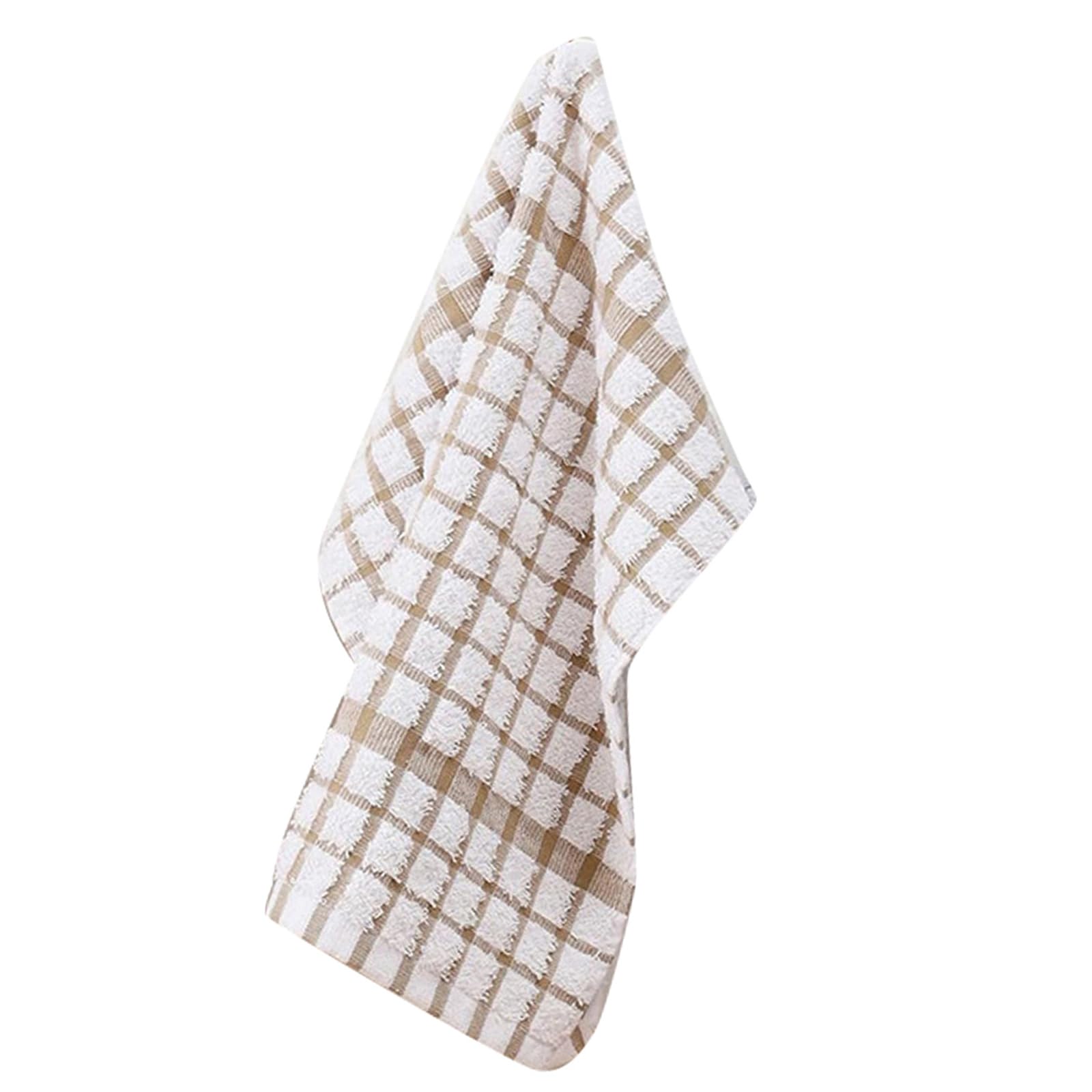 Woedpez Thickened Cotton Towel with Weave Texture Kitchen for Strong Absorbency and Comfortable Dishcloth Durability Comfortable Cotton Towel