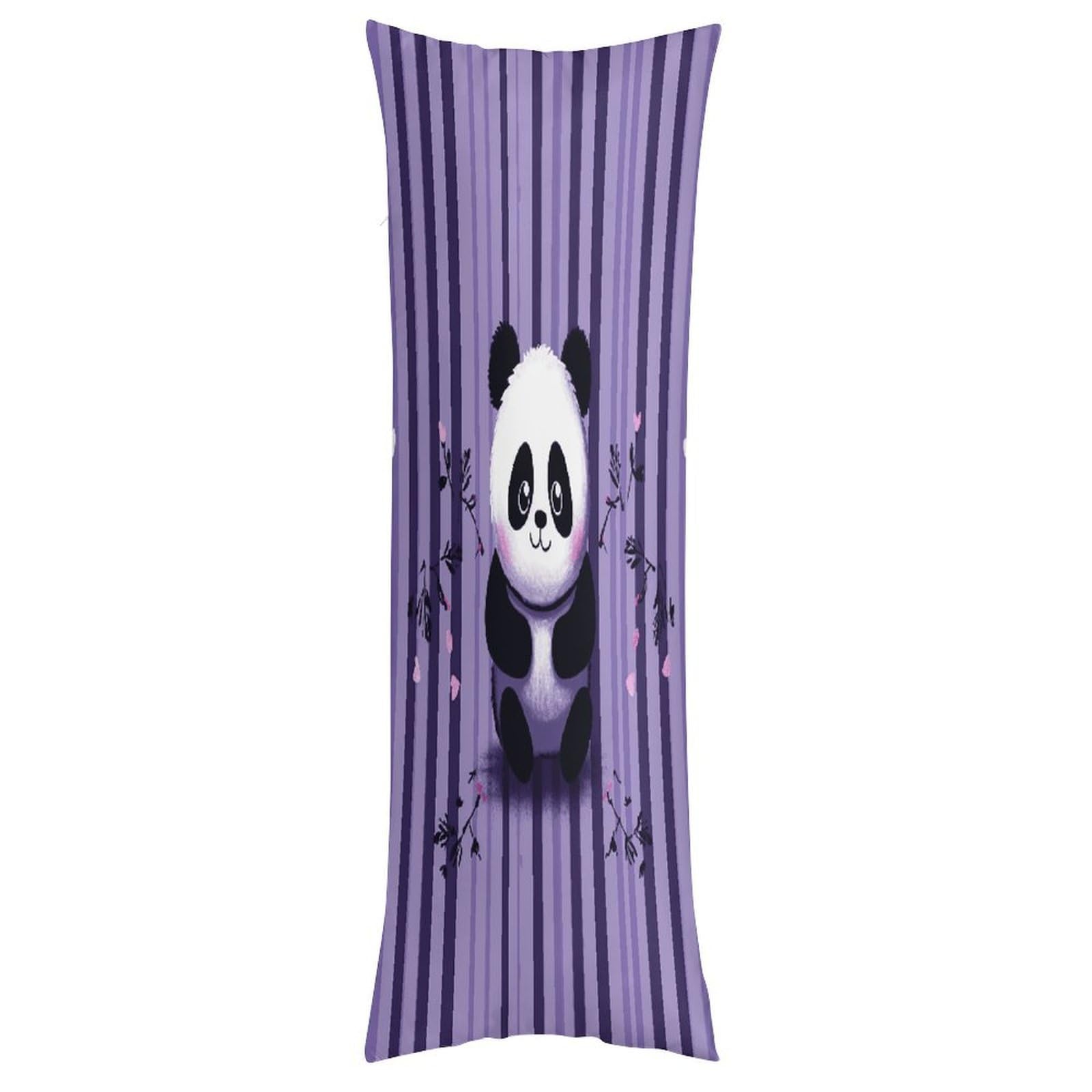 FekiLoot Purple Striped Panda Throw Pillow Cover Soft Pillowcase with Hidden Zipper Lumbar Decorative Throw Pillow Covers Luxury Cozy Pillows Shams Rectangle Cushion Cases