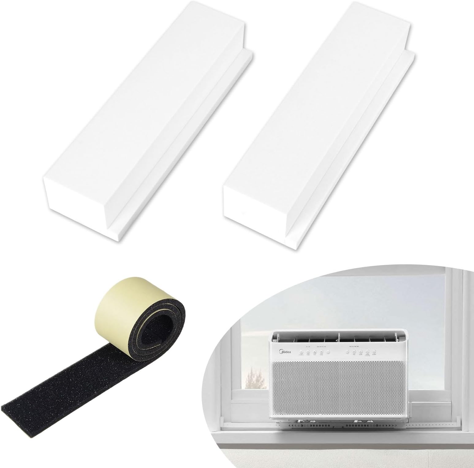 curtain side foam for Midea U shaped air conditioner U shped foam block,pack of 2