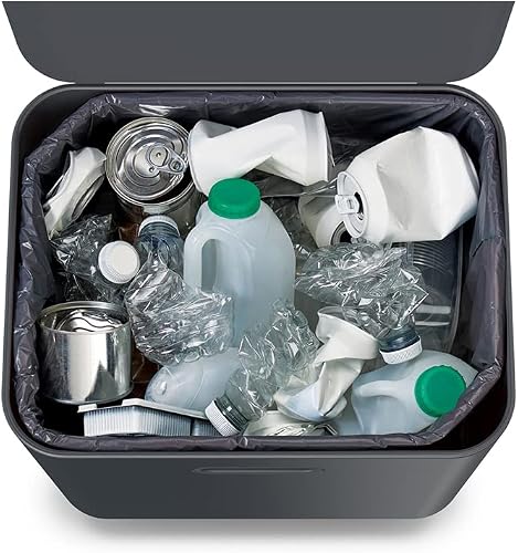 Joseph Joseph Totem Max - Poubelle de cuisine pour le tri et le recyclage des déchets, avec composteur intégré et filtre à charbon actif remplaçable, capacité de 60 litres, Graphite - 6