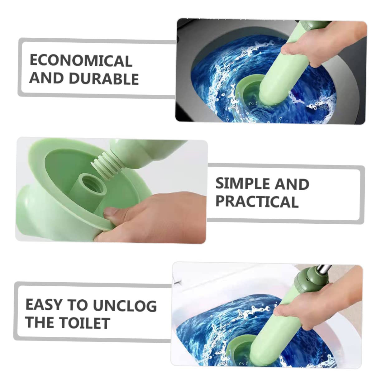 PartyKindom Stantuffo per WC in PVC di Colore Chiaro, Facile da Sbloccare e Compatibile con Maggior Parte degli Scarichi, per Pulizia in Casa e Ufficio