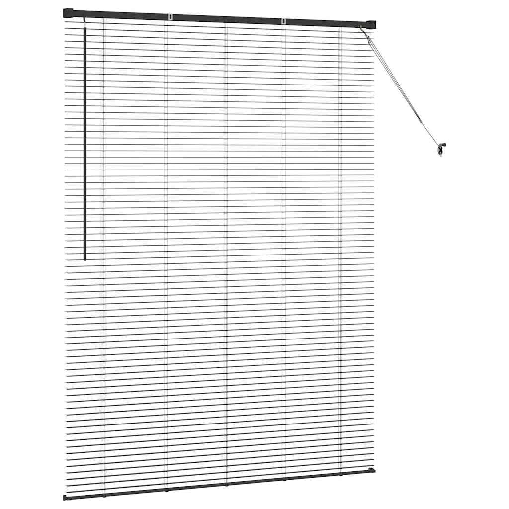 Moderne Fensterjalousie, Schwarz, Aluminium Matt, 135x175 cm, Manuell, Langlebig, für Wohnzimmer Schlafzimmer, verstellbare Lichtkontrolle