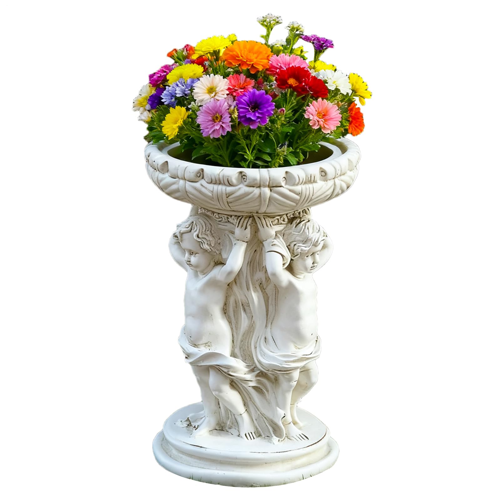 Genérico Blumentopf - Statue Wetterfester Resin Pflanztopf | Antik Pflanzkübel Gartenskulptur | Für Innenbereich Terrasse Garten Balkon Wohnzimmer Büro Schlafzimmer Rasen