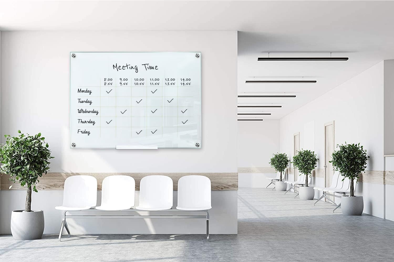 Techly 622038 Lavagna Magnetica in Vetro Bianco 88x120 cm