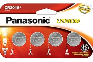 Panasonic CR2016 3V Lithium Coin Cell Battery, 2 Pack