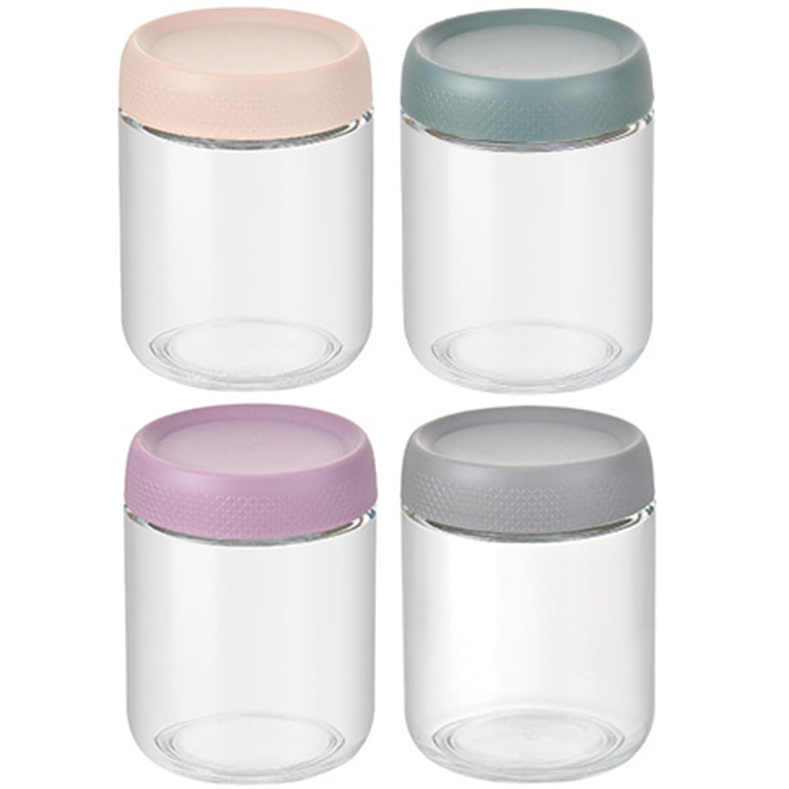 Iuhtrb 500Ml Sturdy Glass Food Preservation Jars Glass Jar With Lid Multipurpose Storage Container For Overnight Oat Salad Snacks