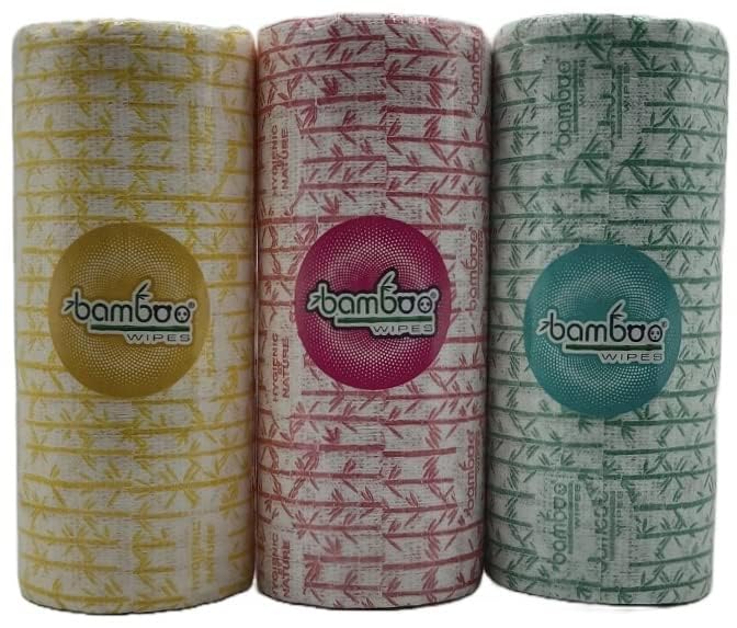 BAMBOO WIPES | Reusable & Washable Printed Non Woven Kitchen Towel Tissue Roll| Combo Of 2 Rolls (160 Pulls)| absorbent-image-42