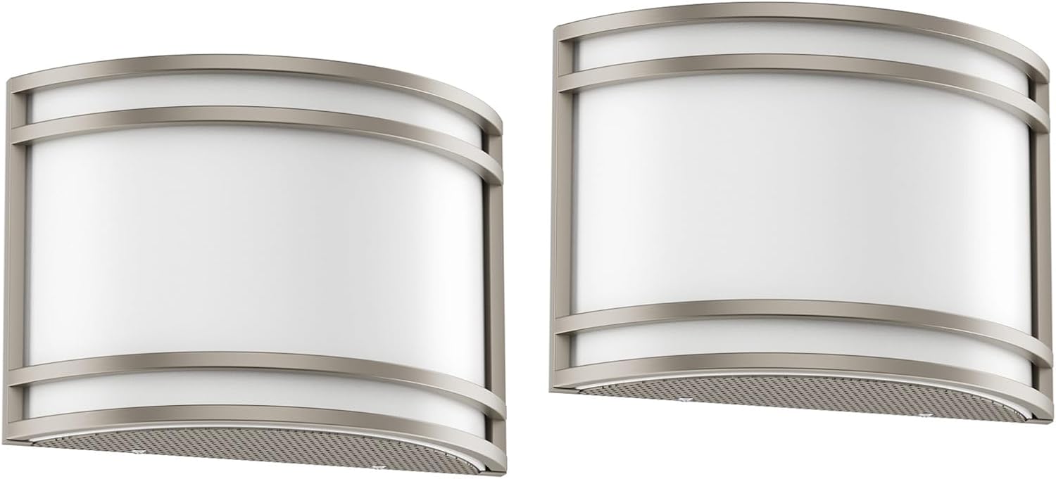 15W LED Indoor Wall Sconce, 3000K/4000K/5000K Color Temperature, Dimmable Modern Indoor Wall Mount Half Cylinder Light Fixture for Hallway Bedroom, Brushed Nickel