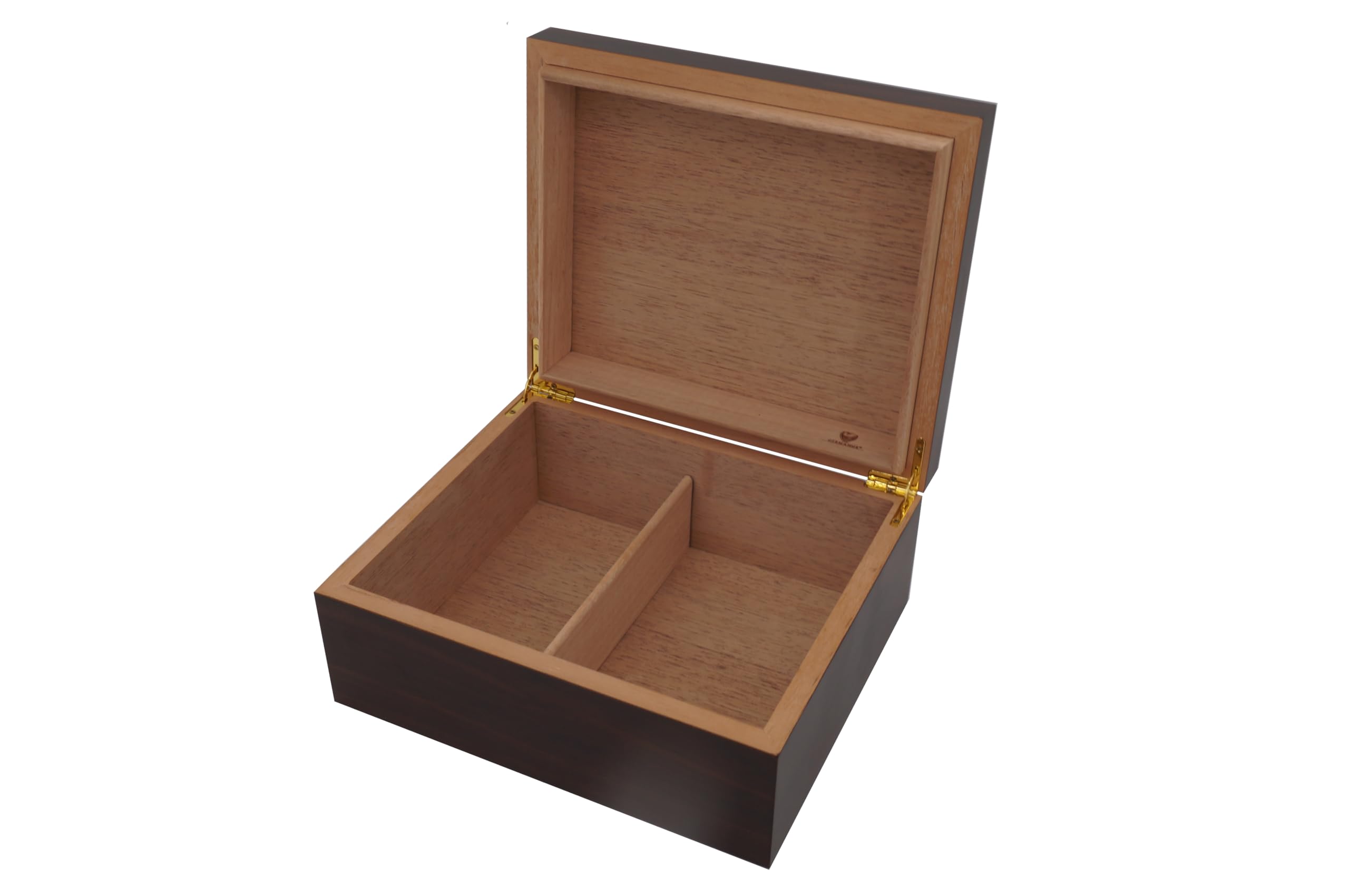 GERMANUS Sigari Humidor con igrometro e umidificatore Manuale Marrone