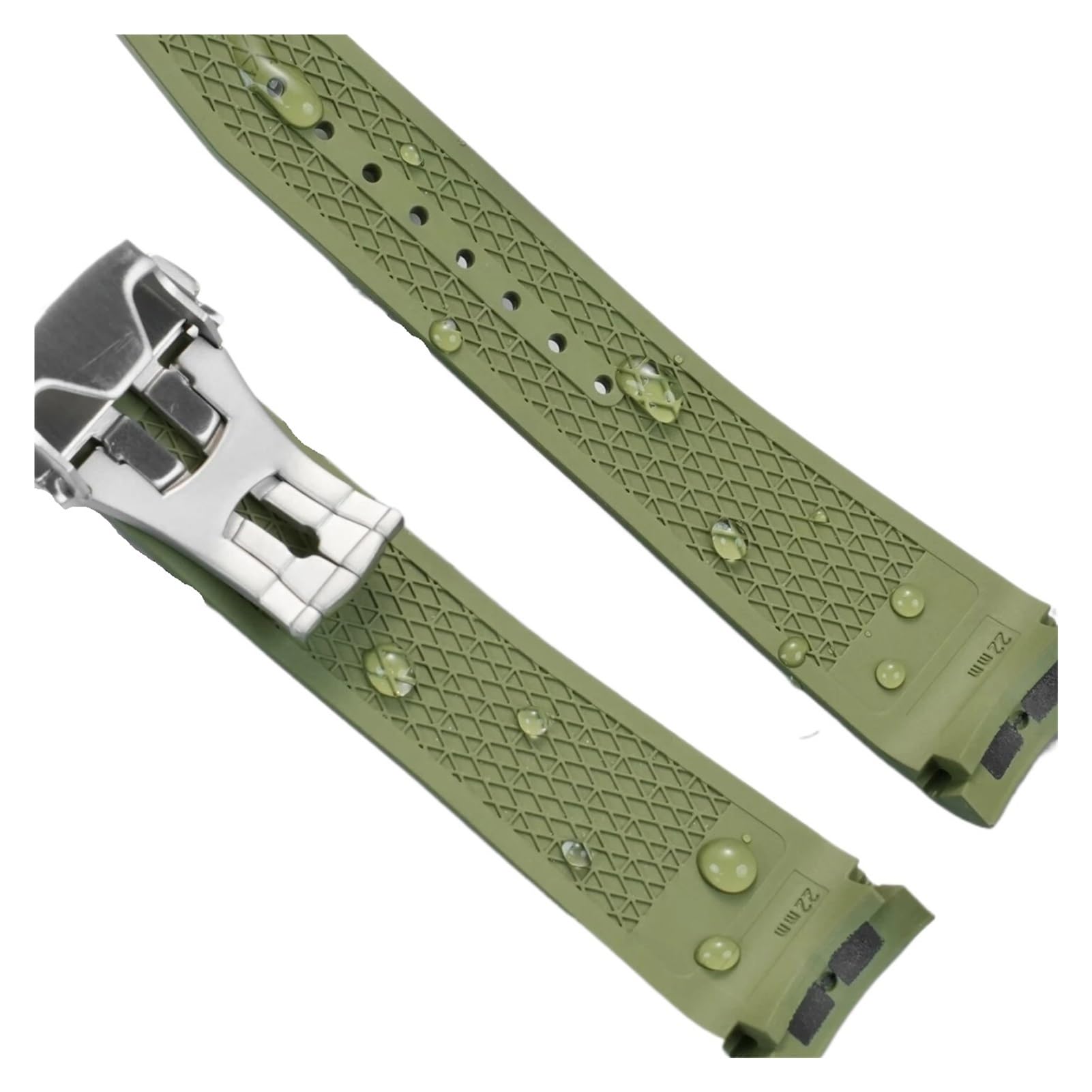 Genérico Correa de reloj caucho flúor 21mm, 22mm, Compatible con Longines Conquest GMT L3.790 .890, correa extremo curvado 41mm y 43mm