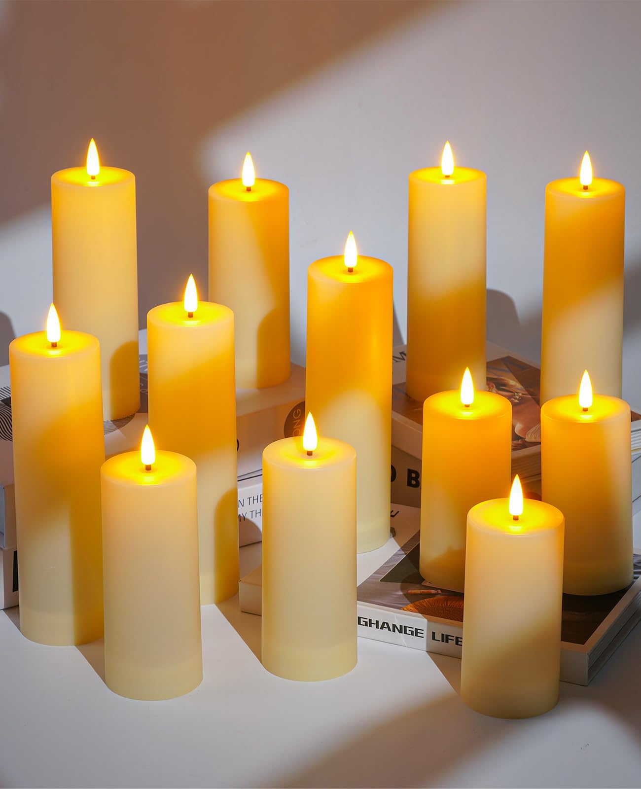 Candela a LED impermeabile, con telecomando, altezza 10 cm, 13 cm, 15 cm, 17 cm, resistente alle alte temperature, 12 pezzi.