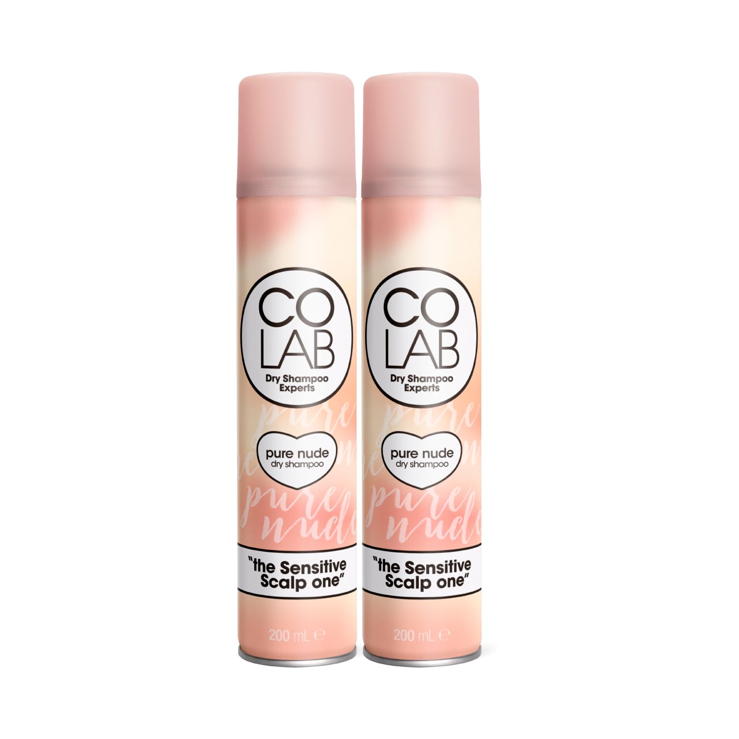 Colab Shampoo Secco Pure Nude, 2 Pezzi, 200 Ml, Shampoo Secco Leggermente Profumato Per Cuoio Capelluto Sensibile-image