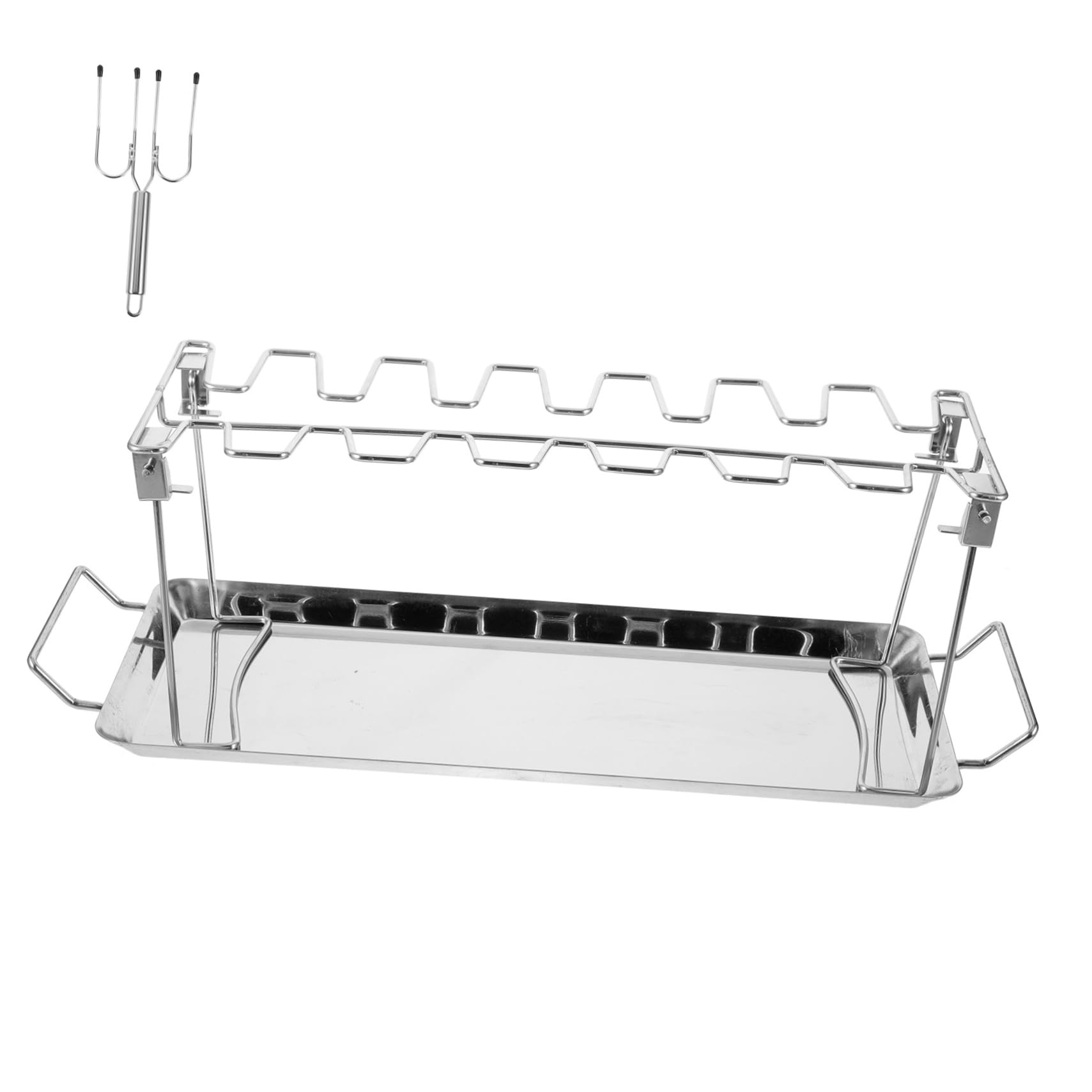 Set di Forchette da Barbecue per Pollo, 2 Pezzi, Acciaio Inox