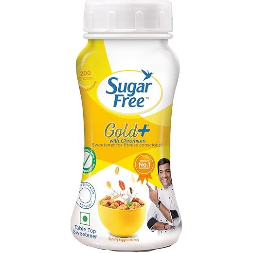 Sugar Free Gold, 100g, Jar| Equivalent to Sweetness from 2kg Sugar| India s No.1 Sweetner| Sweet like Sugar with Low Calories| Scientifically Proven & Tested