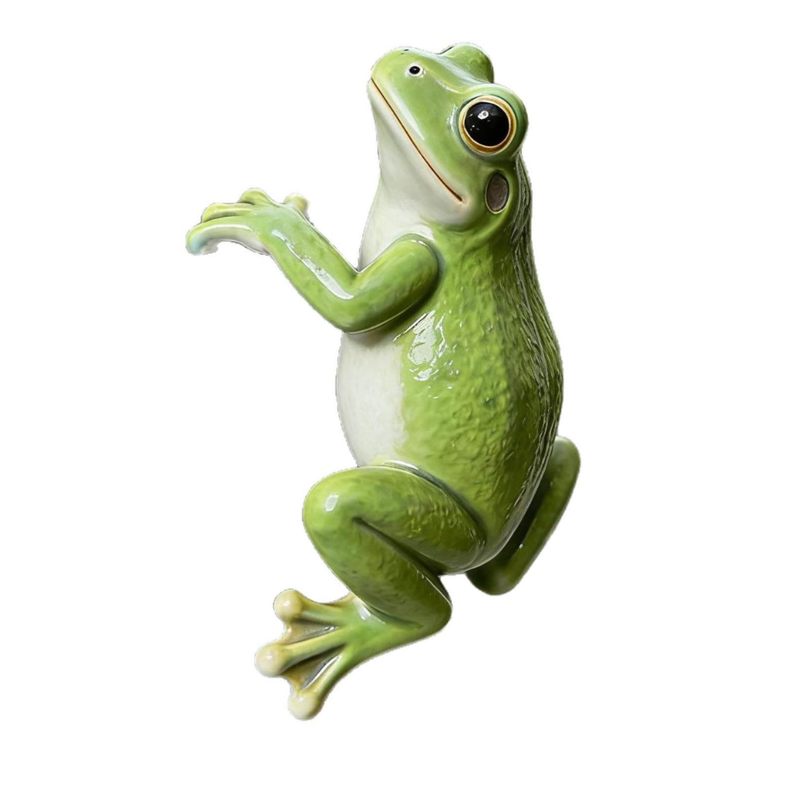 Glifora Planter Climber Frog Statue - Realistic Resin Animal Ornament, Waterproof Frog Figurine for Indoor Outdoor Flower Pot Edge Decor