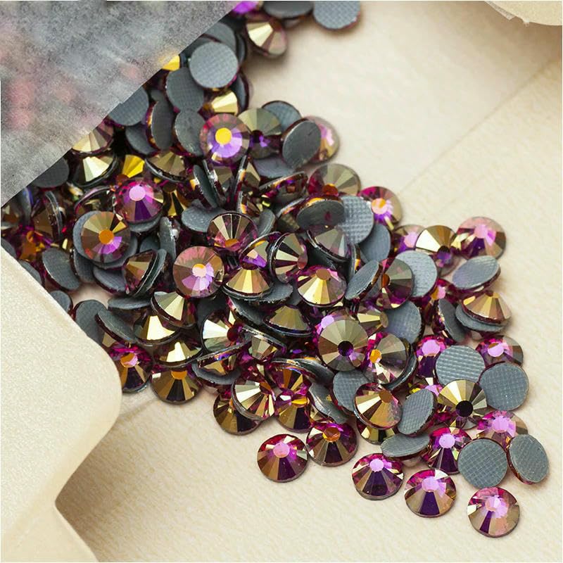 2058 cristalli Hotfix Flatback fai da te artigianato glitter strass vetro adesivo strass stirare su pietre-fucsia AB-SS20 1440 pezzi