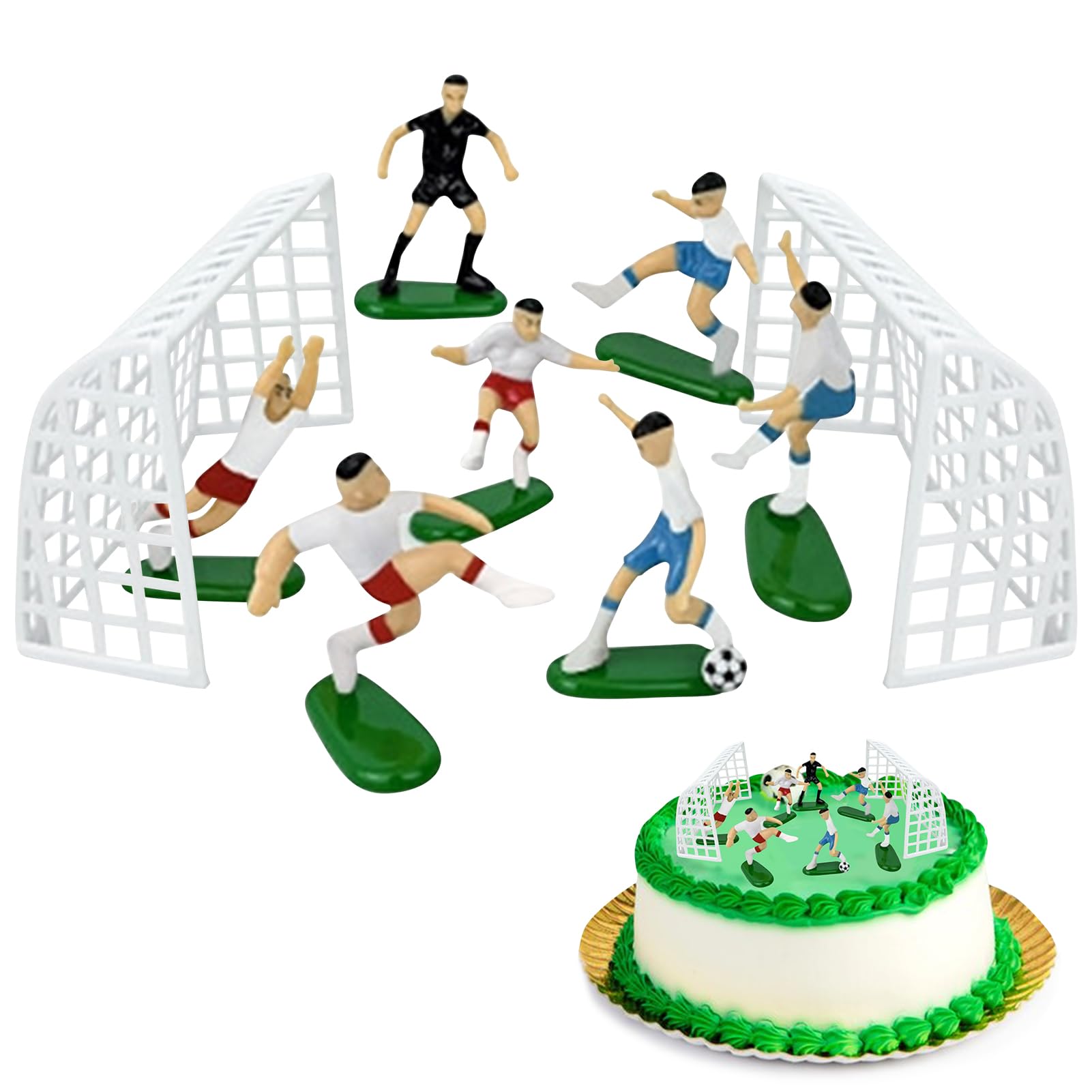 Football Cake Toppers, 10 Pcs Football Cake Decorations