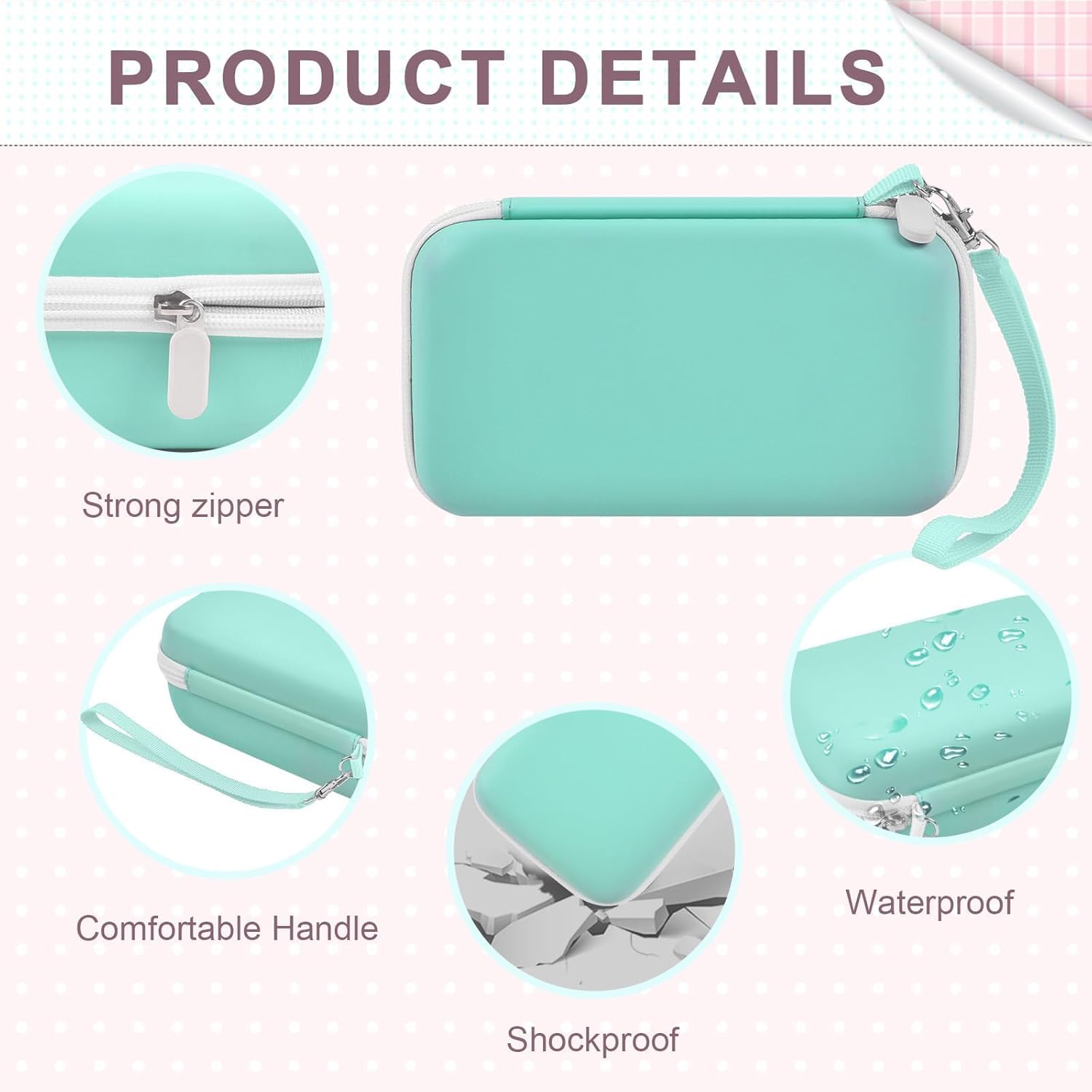 Case Compatible with DYLANTO for ESOXOFFORE for ETIKEZ for YTETCN for DUDUDRAGON Instant Print Camera, Kids Camera Storage for Accessories (Box Only) (Single Case, Green) - Image 3