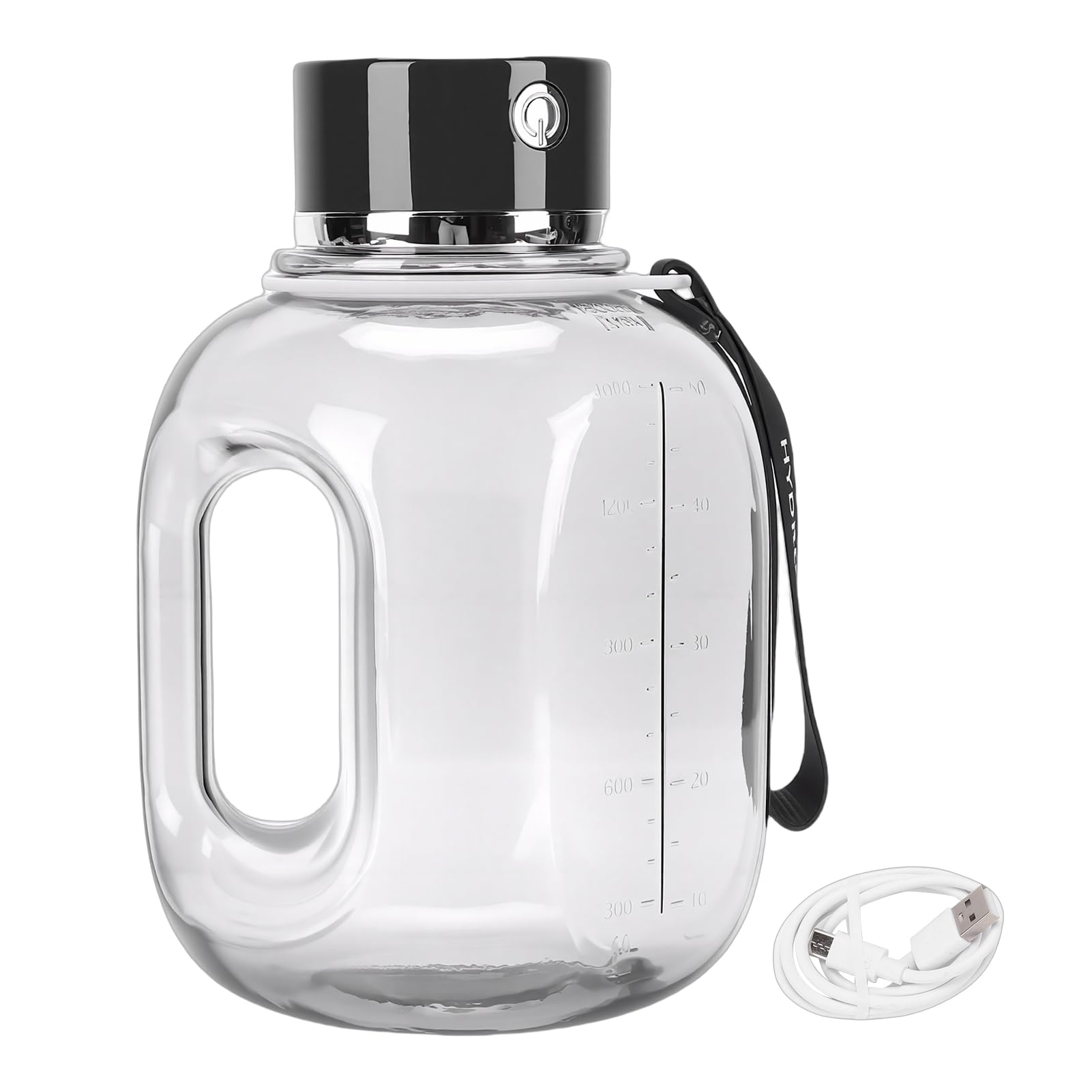 Bouteille d'eau à Hydrogène, Générateur d'eau à Hydrogène Portable de Grande capacité de 1,8 L, Bouteille 'Hydrogène Rechargeable avec Charge de Type C, Idéale pour une Utilisation