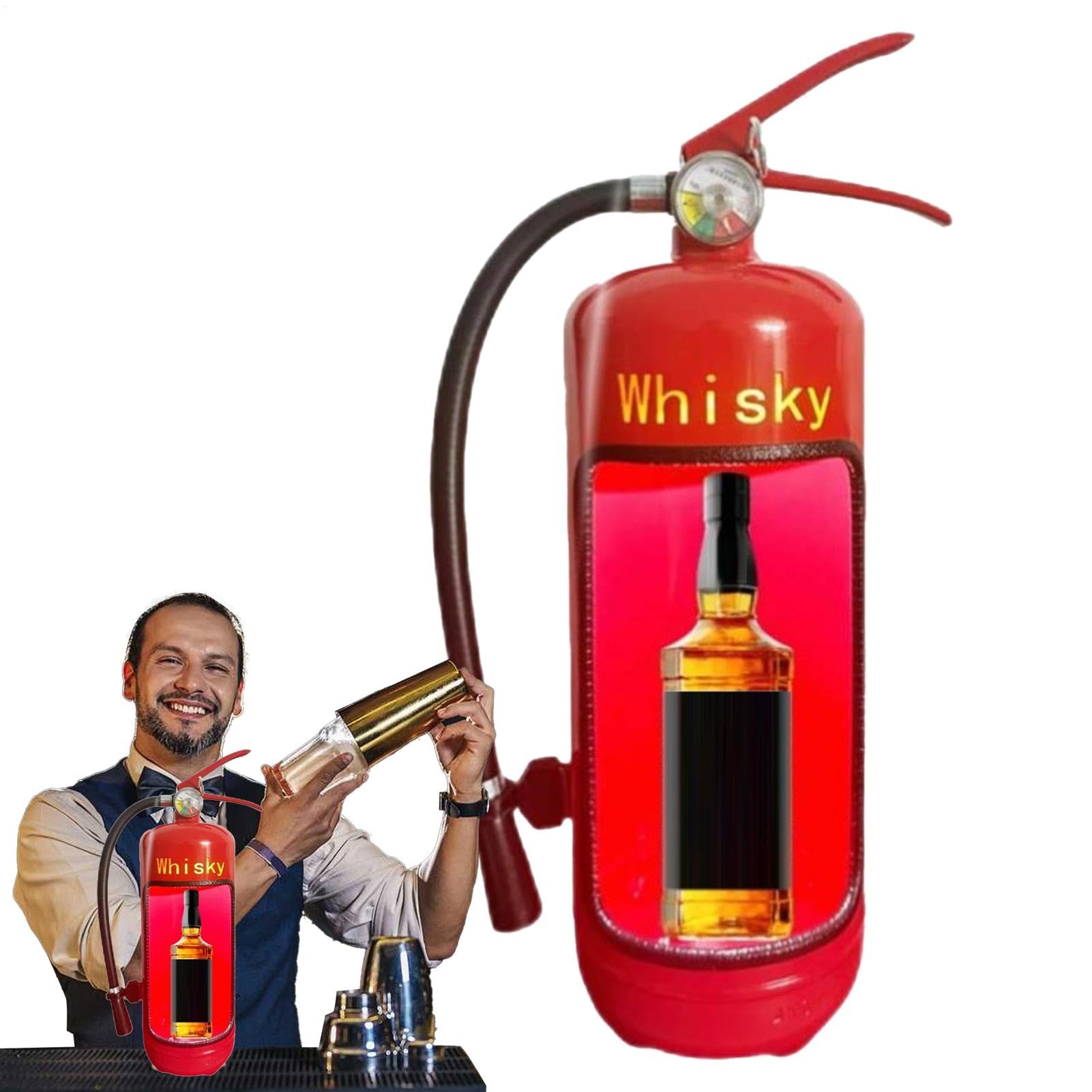 Extintor para botellas de vino, extintor para cajas de vino - Almacenamiento de portabotellas de bebidas - Nuevo sistema de almacenamiento de portabotellas de vino de hierro para bombero amante del