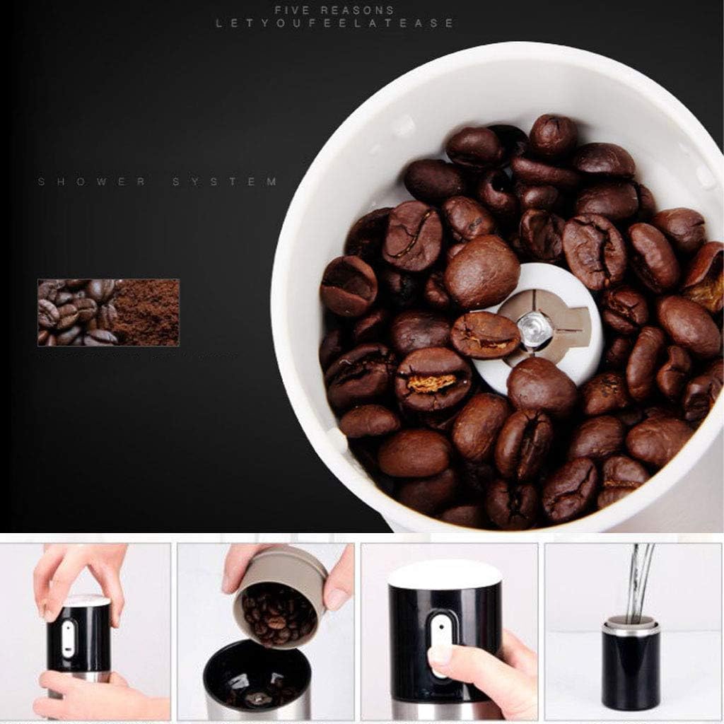 Portable Traveling Coffee Machine Grinder Cup Grinder Rechargeable Coffee Machine Idle Automatic Shutdown Design, Black
