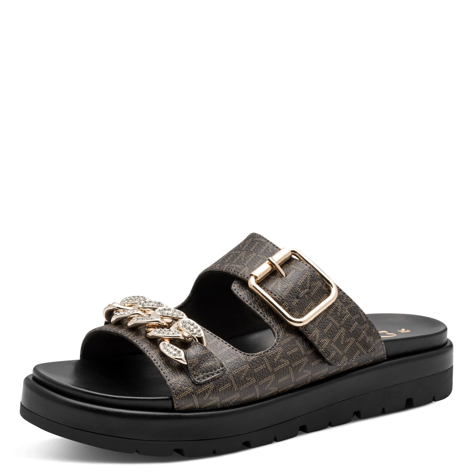 MARCO TOZZI Women's Sandal Soft Feel Me Footbed Soft Lining Modern, Black (Black Comb), 4.5 UK