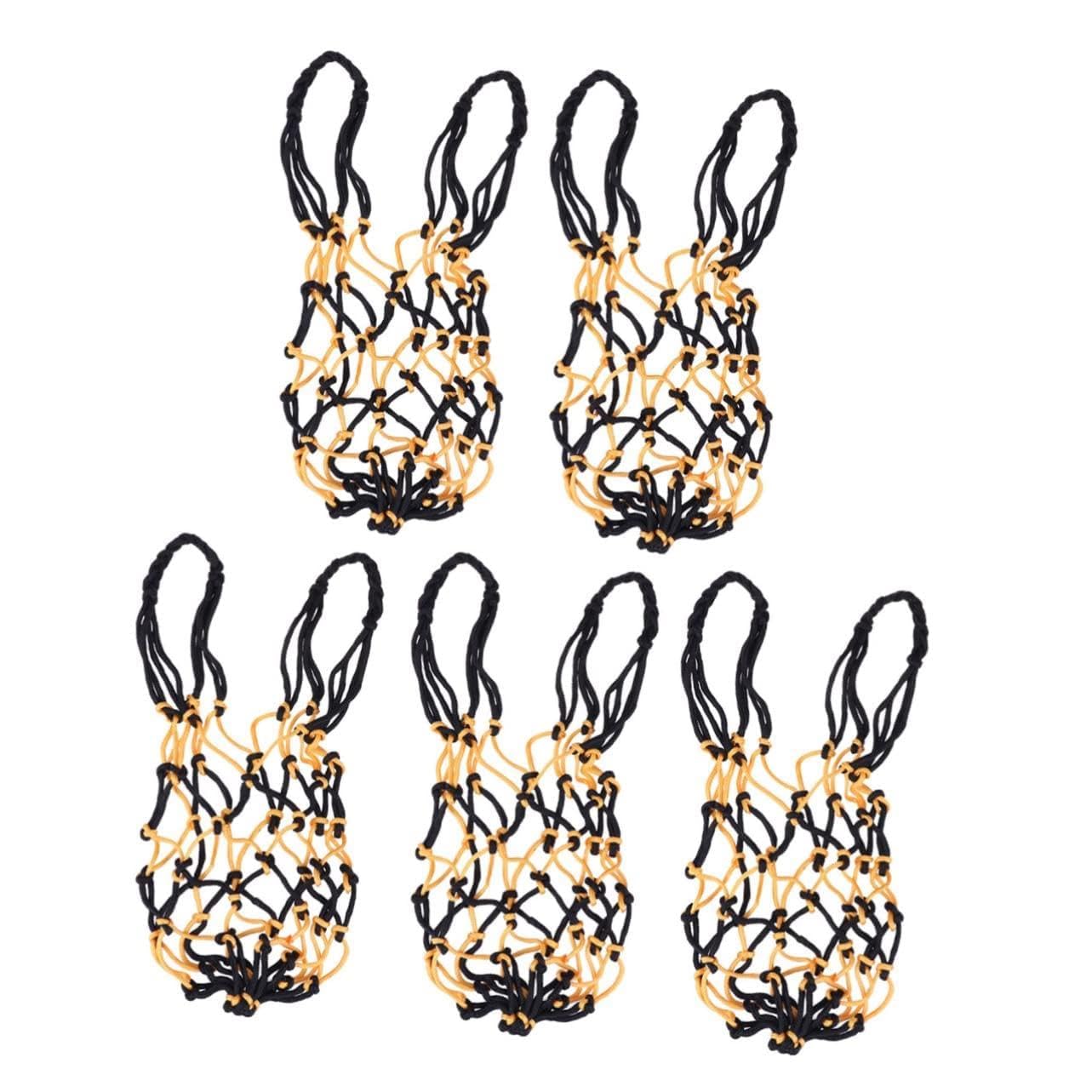 BESPORTBLE 5pcs Drawstring Net Bag for Sports Basketball Soccer Storage Nylon Mesh Carriers