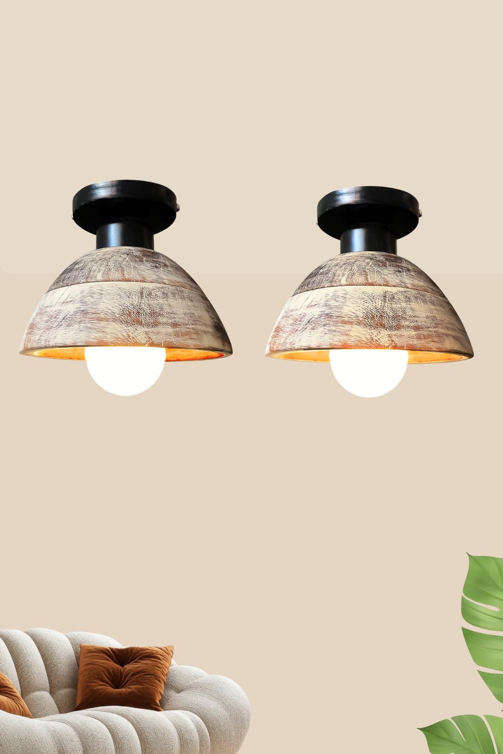 Walnut Wood Ceiling Light - Modern & Rustic -7 Walnut Wood Ceiling Light - Modern & Rustic -7