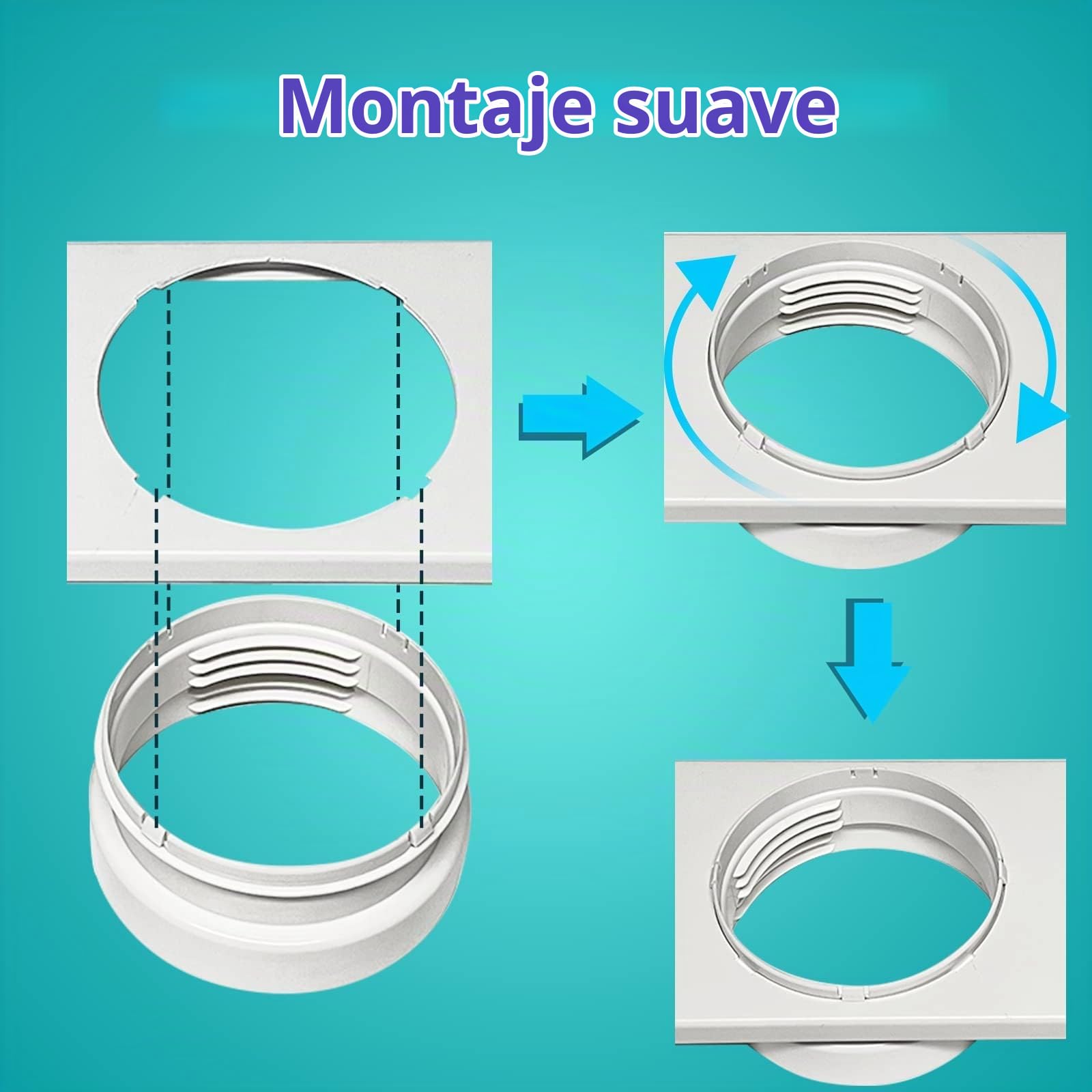 Kit de sellado de ventanas y puertas deslizantes para manguera de aire acondicionado portátil, paneles, PVC ajustable a hasta 152 cm, rosca universal de 13 y 15 cm de diámetro
