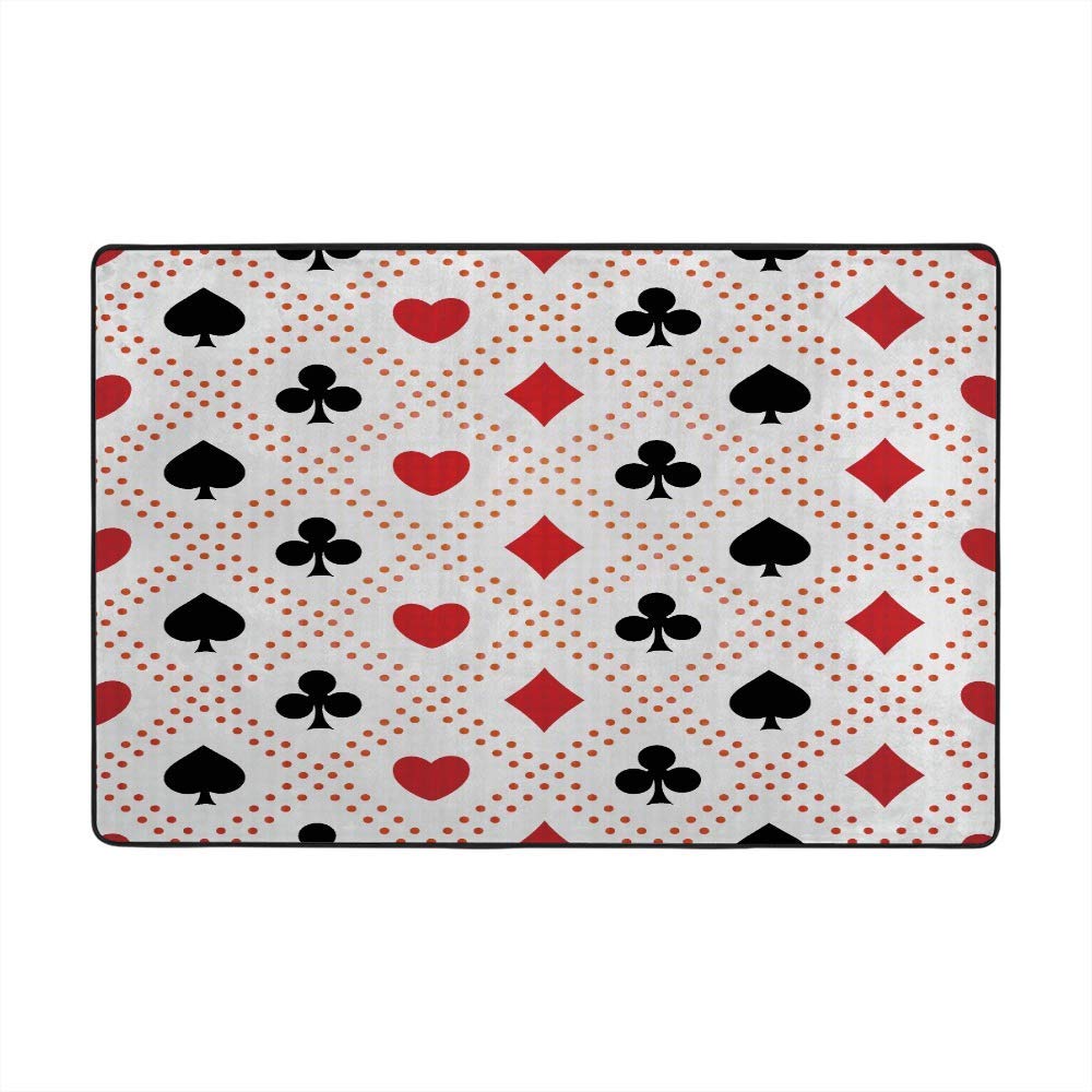 Tapis de jeu de cartes grand format en velours corail pour sol de salon contemporain