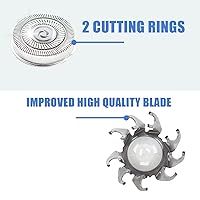 Vista 5 de Cuchillas de repuesto para afeitadora Skul Shaver Pitbull Gold PRO, cabezales de repuesto para afeitadora Pitbull Platinum Pro (1 juego (4 cuchillas)