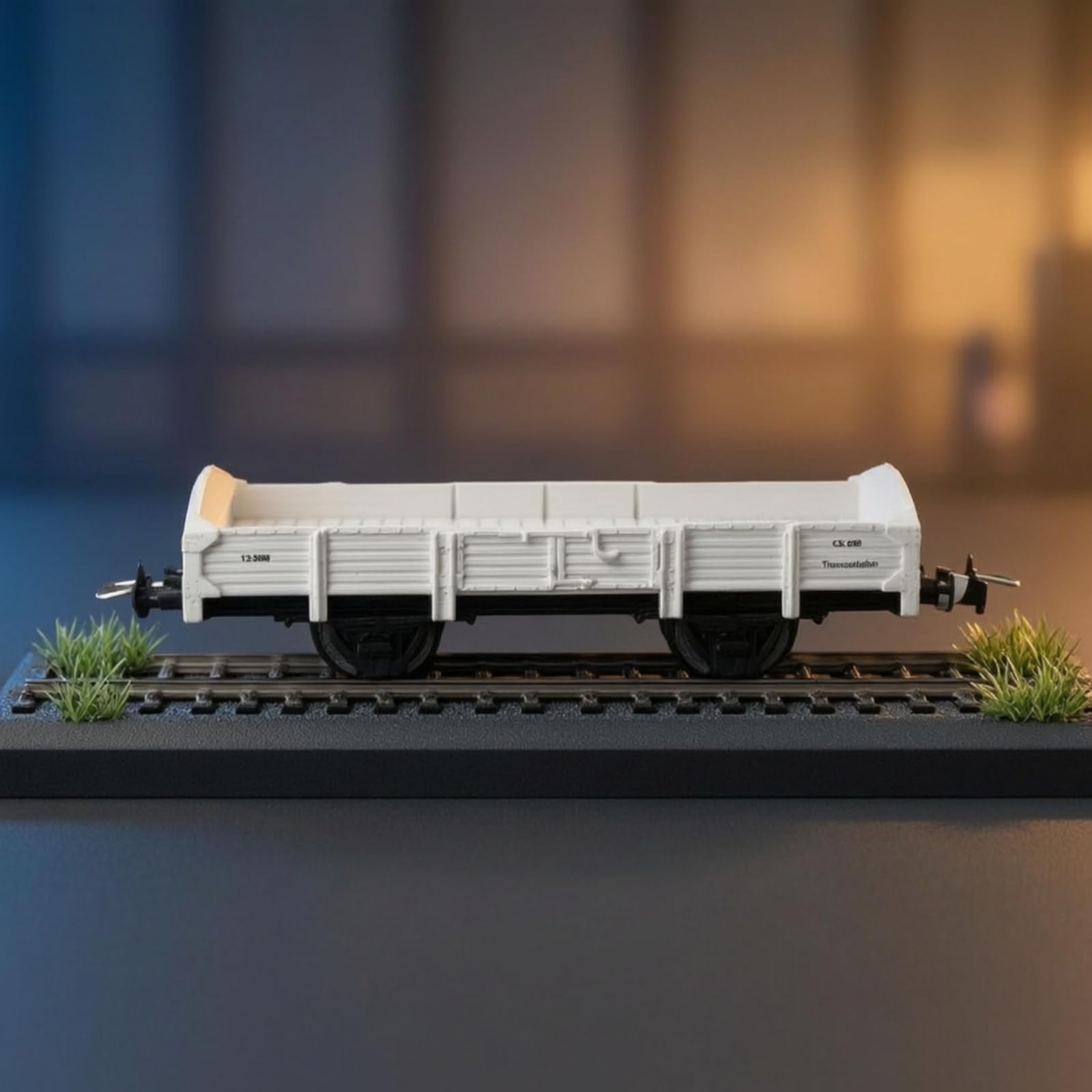 Carro Pianale HO Realistico Carro Piatto Basso Profilo Modellino Ferroviario per Modellisti, Collezionisti