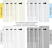 Vista 270 de NICETOWN Cortinas semitraslúcidas con textura de lino, con ojales, tratamiento de ventanas, cortinas verticales de lino con filtro de luz para sala