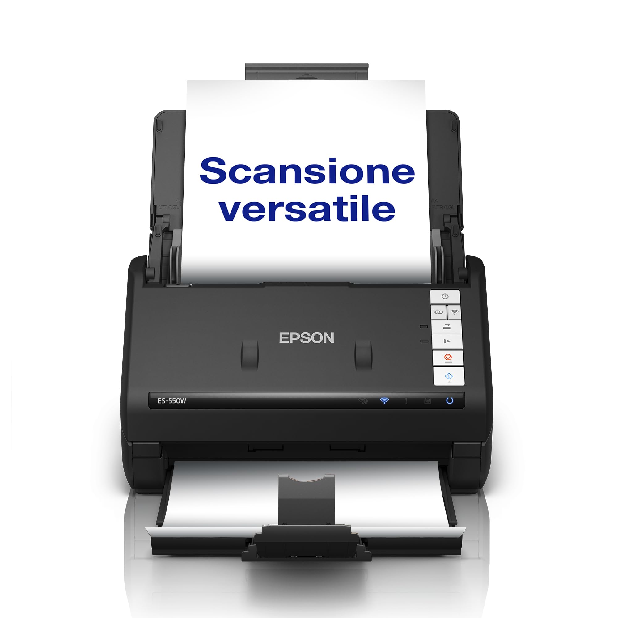 Epson WorkForce ES-550W Scanner documentale wireless | 45 ppm / 90 ipm | Alimentatore automatico di documenti da 100 fogli | A colori | Connettività USB | Fino al formato A4