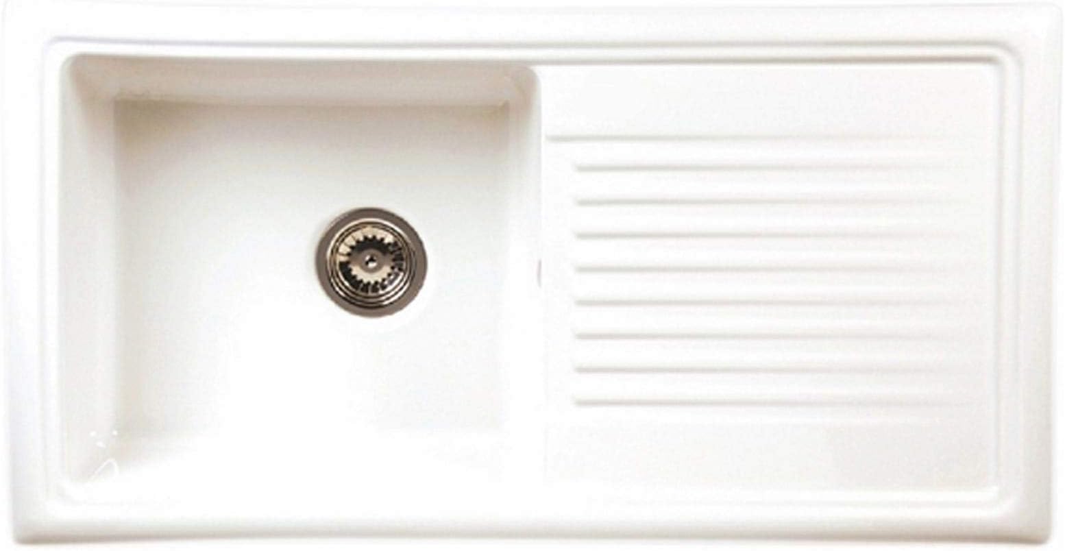 Reginox RL304CW 1.0 Bowl White Ceramic Reversible Kitchen Sink & Waste