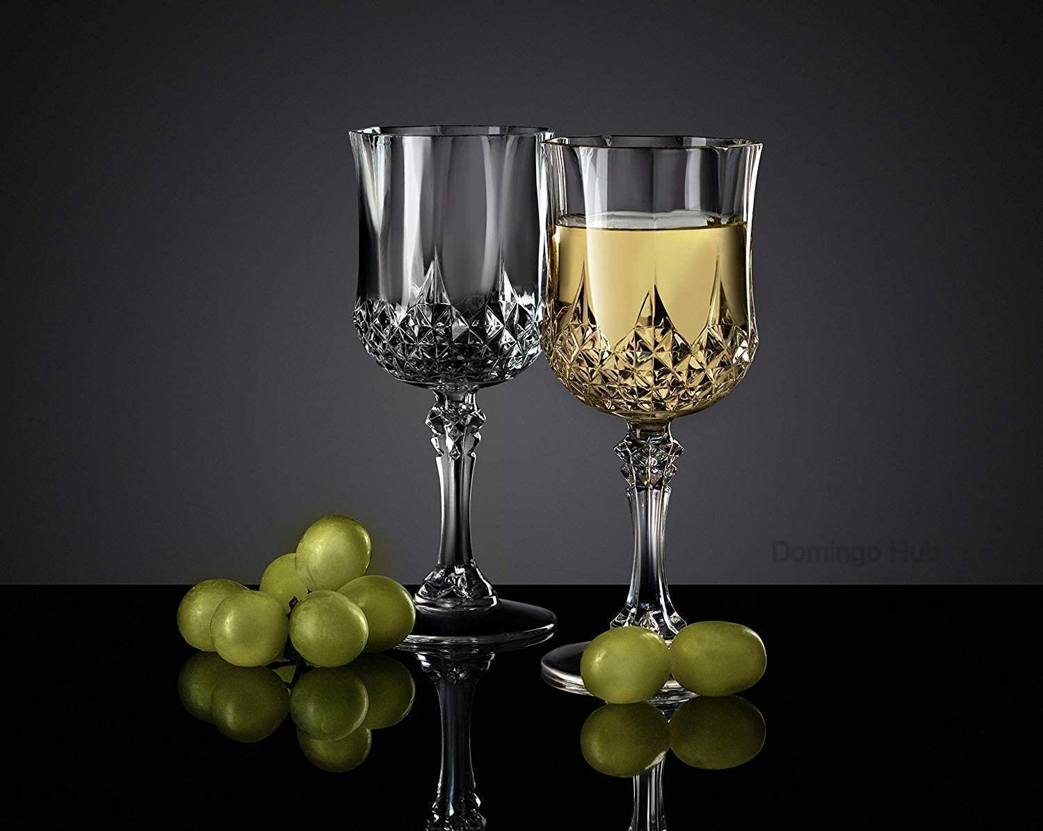 JIYAN FASHIONS | Stemless Wine Glass 160 ML, Set of 2 Red & White Wine Glasses for Party, Long Stem 10.5 oz Whiskey Glass Hand Blown Crystal - Unique Housewarming Gifts Lead-Free, Wine Accessories 1