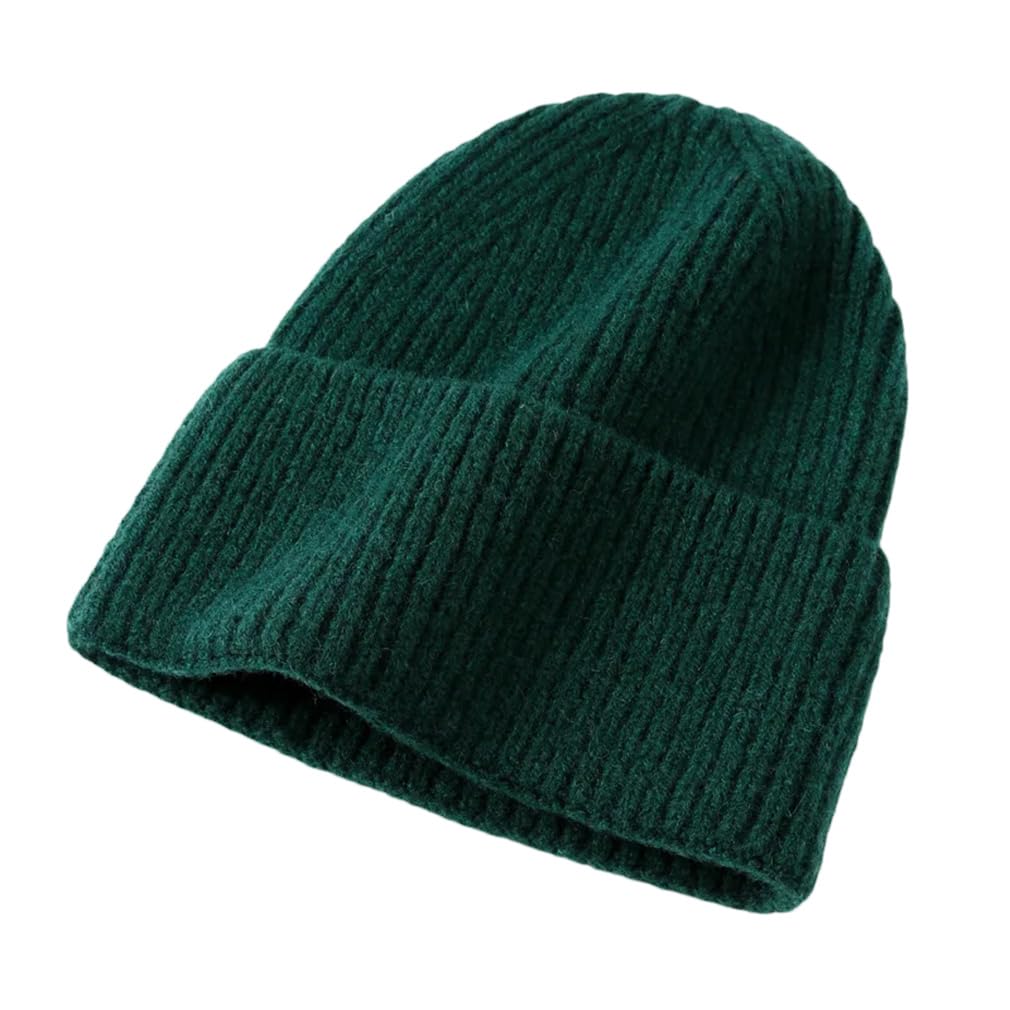 Gorro de lana de invierno para mujer y hombre, gorro de esquí de punto de color liso