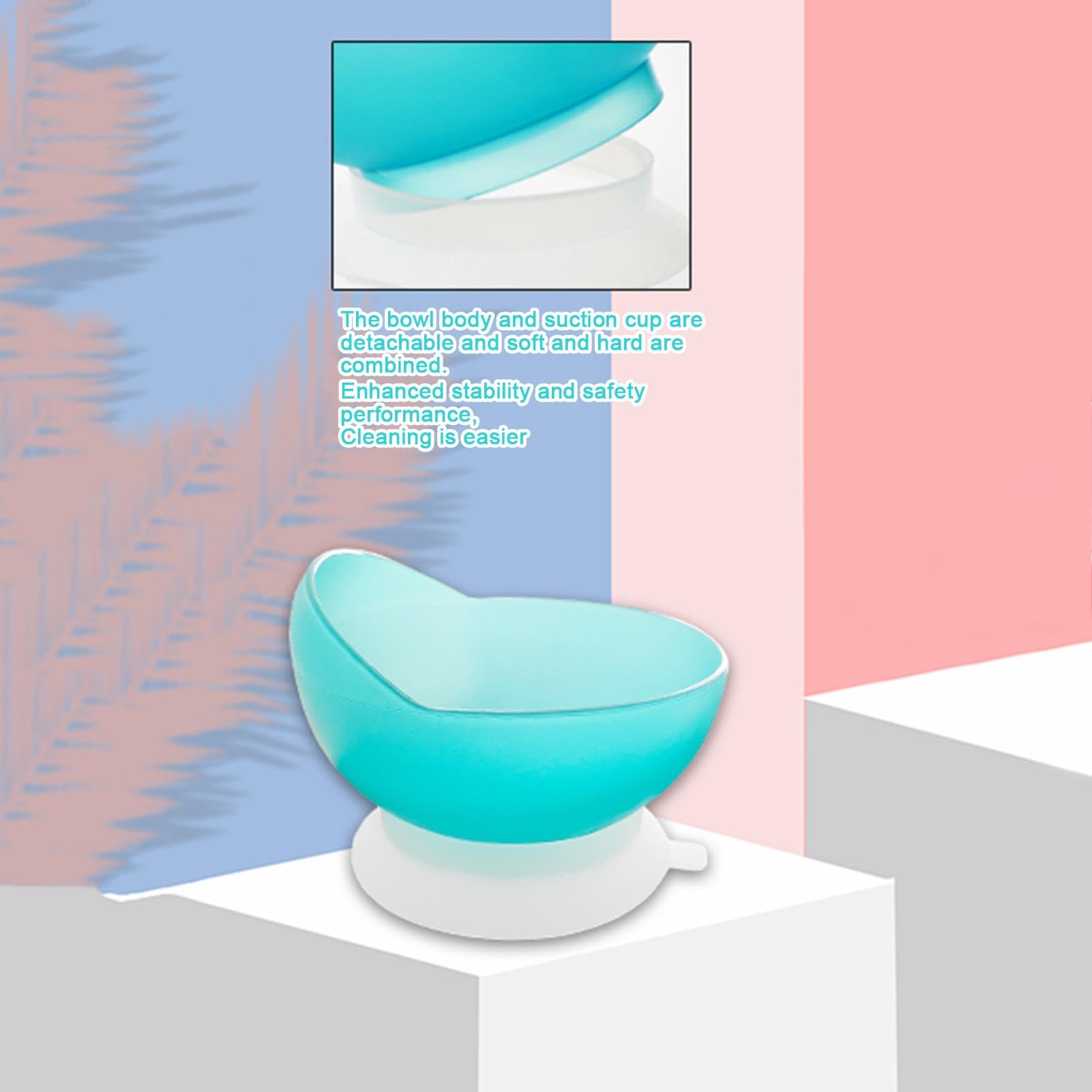 Bols pour personnes âgées, antidérapants, passent au lave-vaisselle, bol à cuvette haute et basse – Assiette creuse avec base ventouse, vaisselle auxiliaire adaptative pour personnes handicapées et