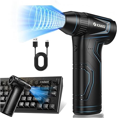 Mini Compressed Air Duster,160000RPM Portable Electric Air Duster,4-Gear Speed Wind with Type-C for Fast Charging,Suit for Home Cleaning,Cleaning Car,Sofa,Keyboards, Yard Leaves, Snow,Camping