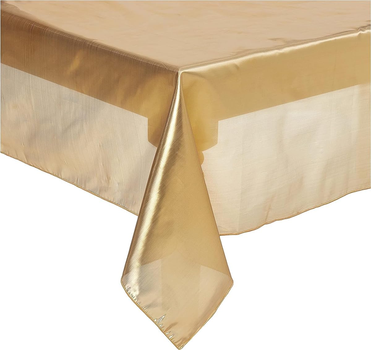 Sana Enterprises Gold Polyester Blend Fabric Tablecloth for Dining, Parties or Special Events Such as Baby Showers, Anniversaries or Weddings. 60 x84 Inches Rectangle.
