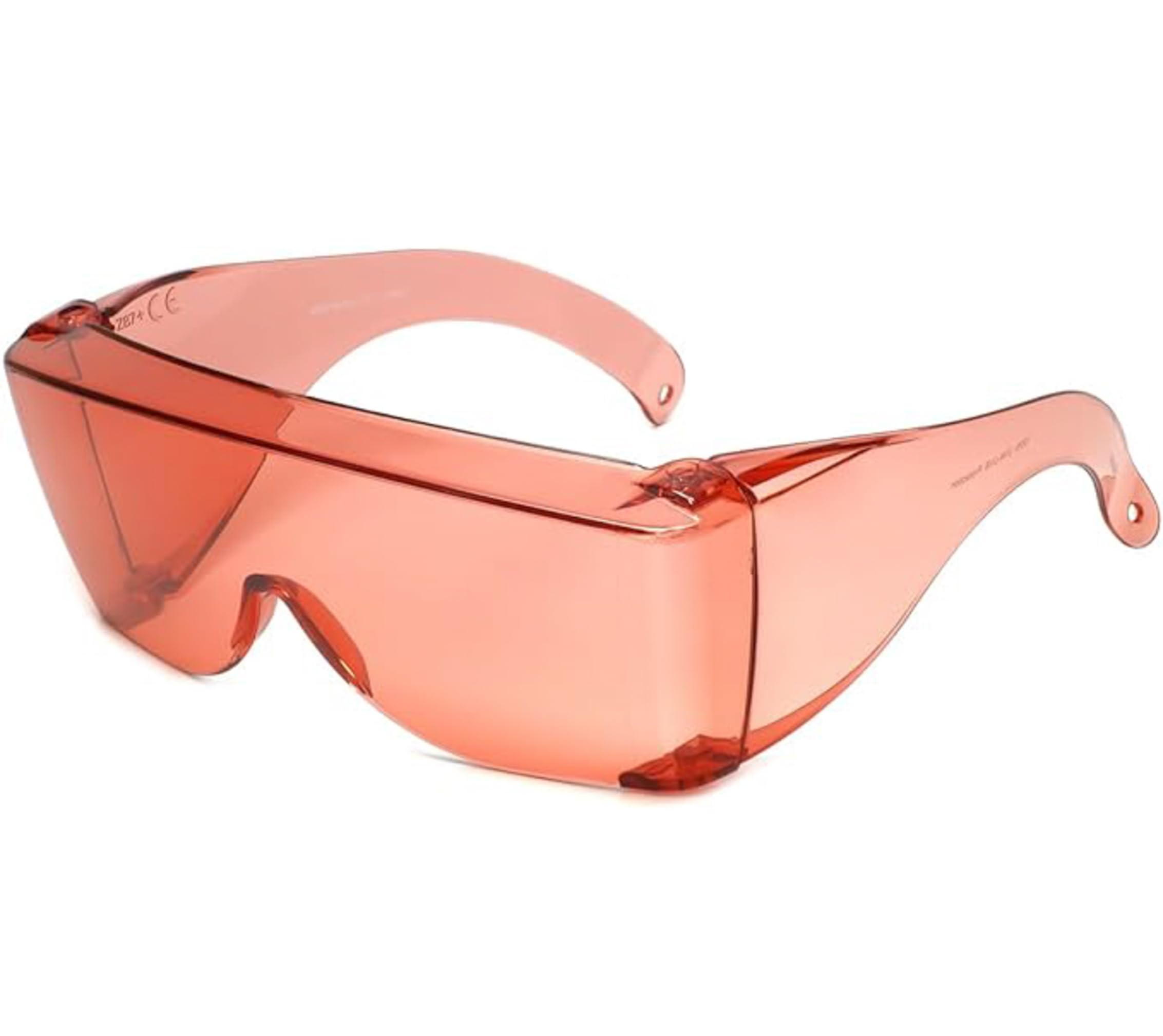 Calabria 3000 FL41 Pink Fitover Safety Glasses Wear Over Prescription Glasses, Migraine Glasses FL-41 Light Sensitivity Glasses Women Men Indoor Outdoor Blue Light Blocker Over Glasses Eye Protection