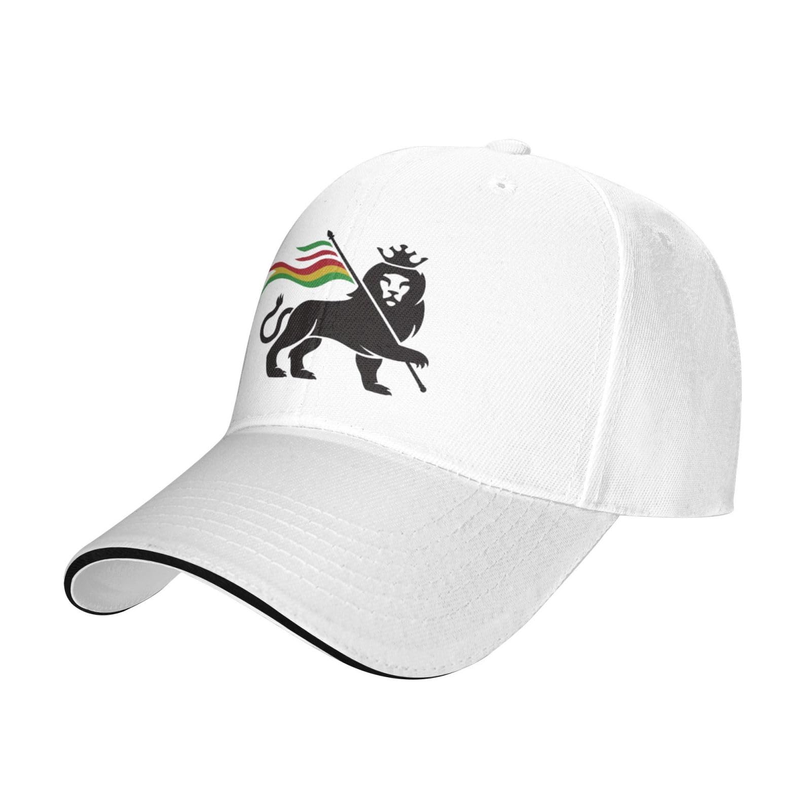 NLWQEKV Rasta Reggae Lions Baseball Caps for Men Women Adjustable Snapback Cap Trucker Cap White