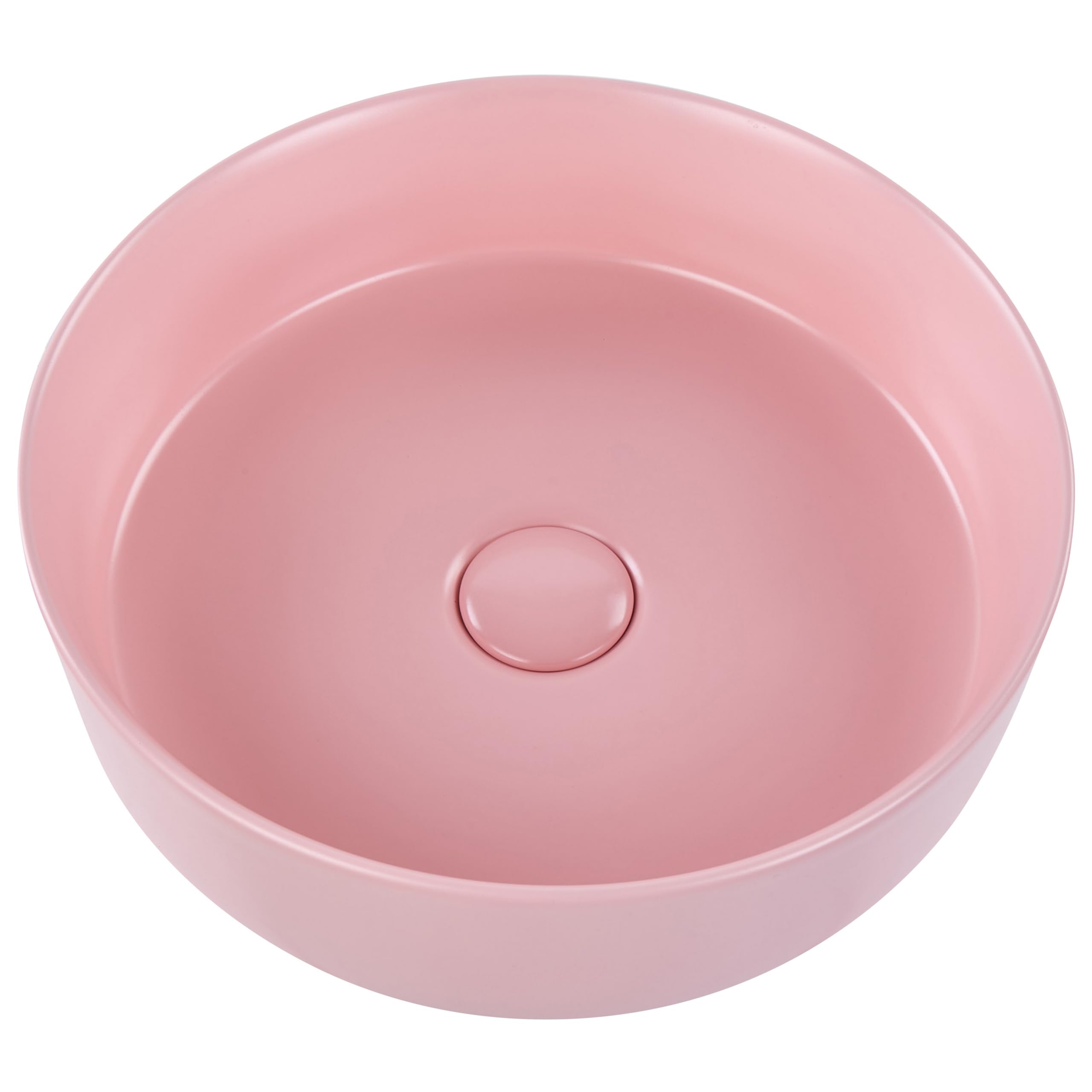 Umywalka łazienkowa nablatowa ceramiczna matowa okrągła 37 cm różowa Gudar
