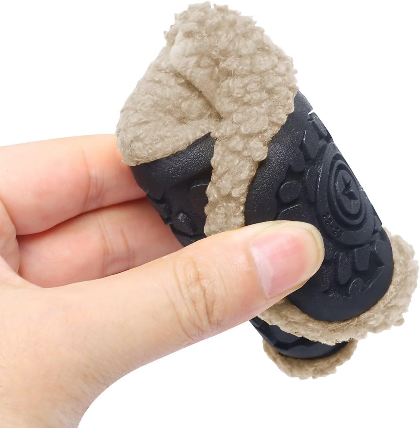 Kids Toddler Slippers Baby House Shoes for Boys Girls Lightweight Cozy Socks with Indoor Outdoor Non-Slip Rubber Sole Apricot 3.5-4.5infant
