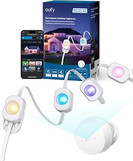 eufy Permanent Outdoor Lights S4: Radar-Activated 200ft RGBWW LED String Lights, AI Themes, Matter Support, IP67 for Daily & Holiday Use