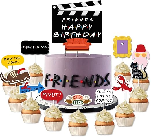 Kreatwow Amis Theme Gateau Topper Amis Anniversaire Gateau Decorations Pour Amis Fans Tv Show Fete D Anniversaire Decoration Fournitures Amazon Fr Epicerie