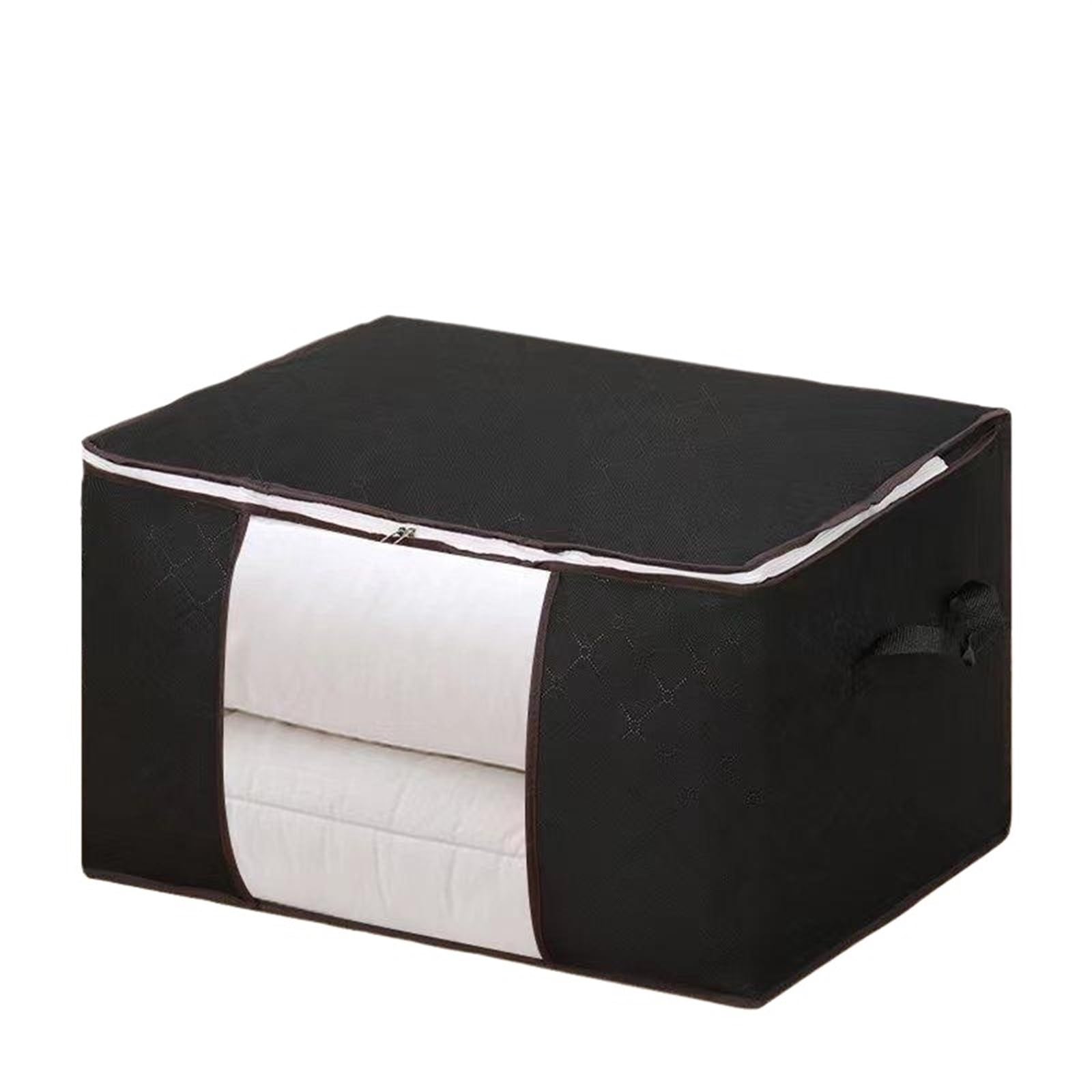 RRYPBOVG Foldable Blanket Storage Bags 3PCS 90L Large Storage Bags Bins Foldable Closet Organizer Storage Containers With Handles Thick Fabric For Clothing Blanket(Black)