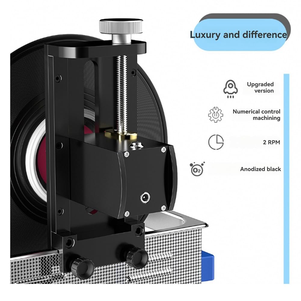 Supporto per pulitore a ultrasuoni per Dischi in Vinile - 2 Giri al Minuto per la Manutenzione dei Dischi in Vinile, Spina UK, Ideale per la Pulizia Essenziale dei Dischi