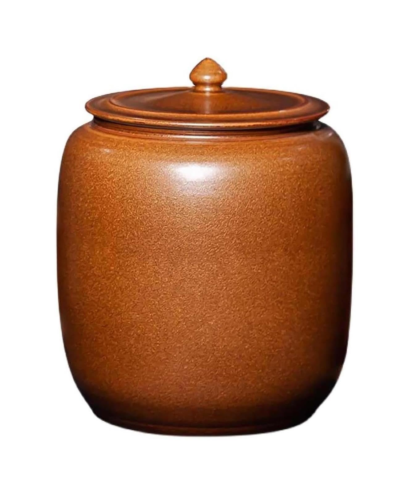 Ceramiczny pojemnik do przechowywania żywności | Wielokolorowe, wiele rozmiarów. Zastosowanie w kuchni: Ziarna ryżu, Ziarna kawy(Yellow,Capacity 12.5kg)