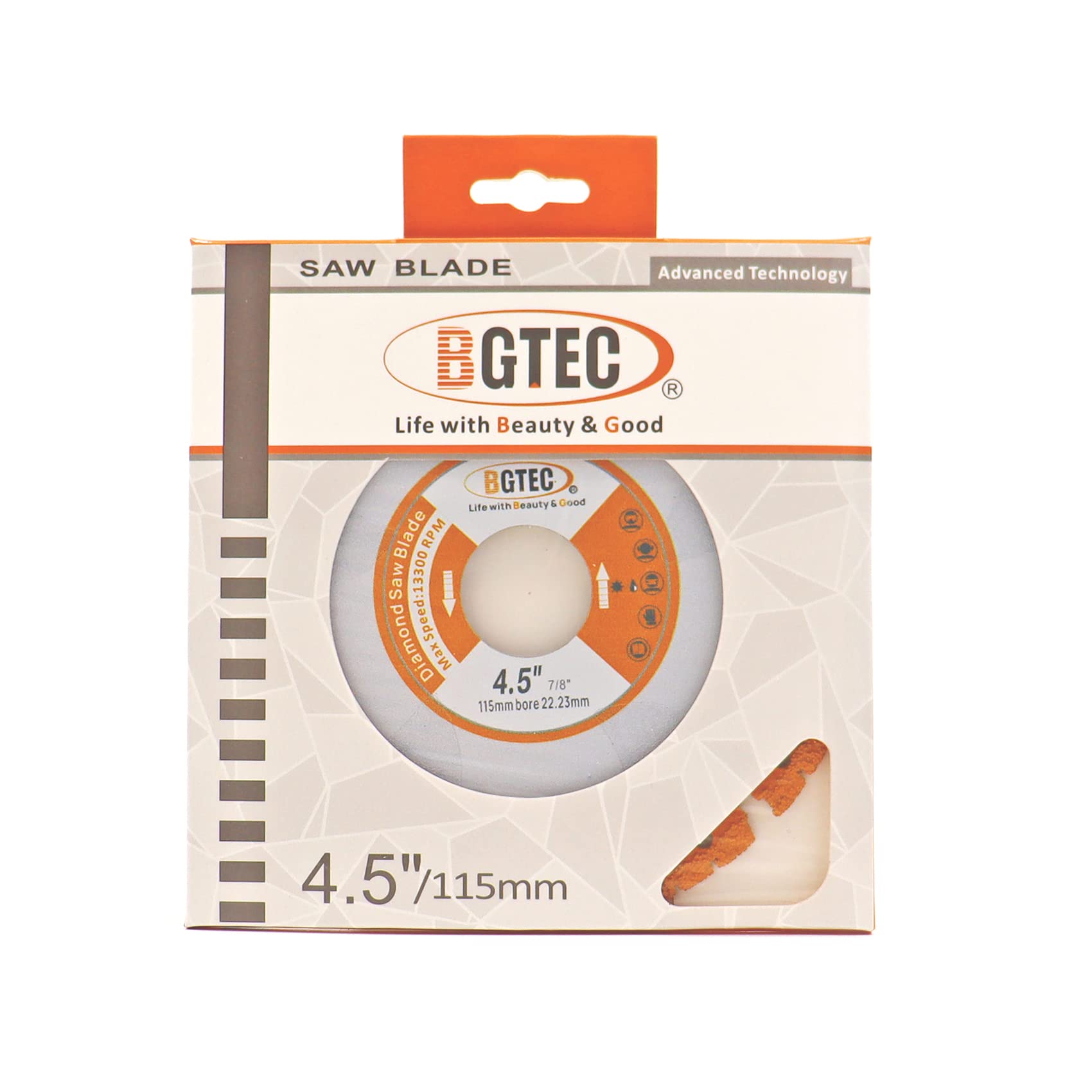 BGTEC Uniwersalna tarcza do piły diamentowej, 2 szt. 4,5 cala/115 mm lutowana próżniowo wytrzymała tarcza tnąca do blachy zbrojeniowej, metalowej, kątowej, żelaznej stali nierdzewnej
